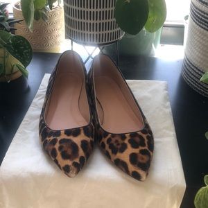 JCREW LEOPARD PRINT calf hair FLATS SIZE 7.5